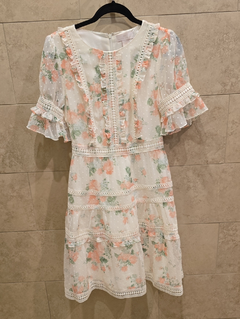 Rachel Parcell Fall Ivory Floral Dress Sz. S